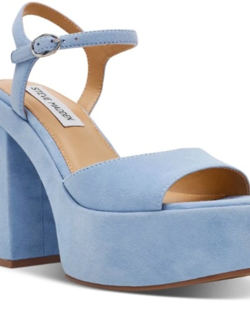 Steve Madden Odina Platform Heels Light Blue Suede